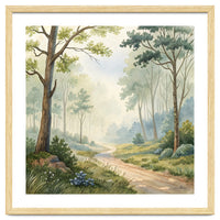 Atmospheric Forest Watercolor Painting