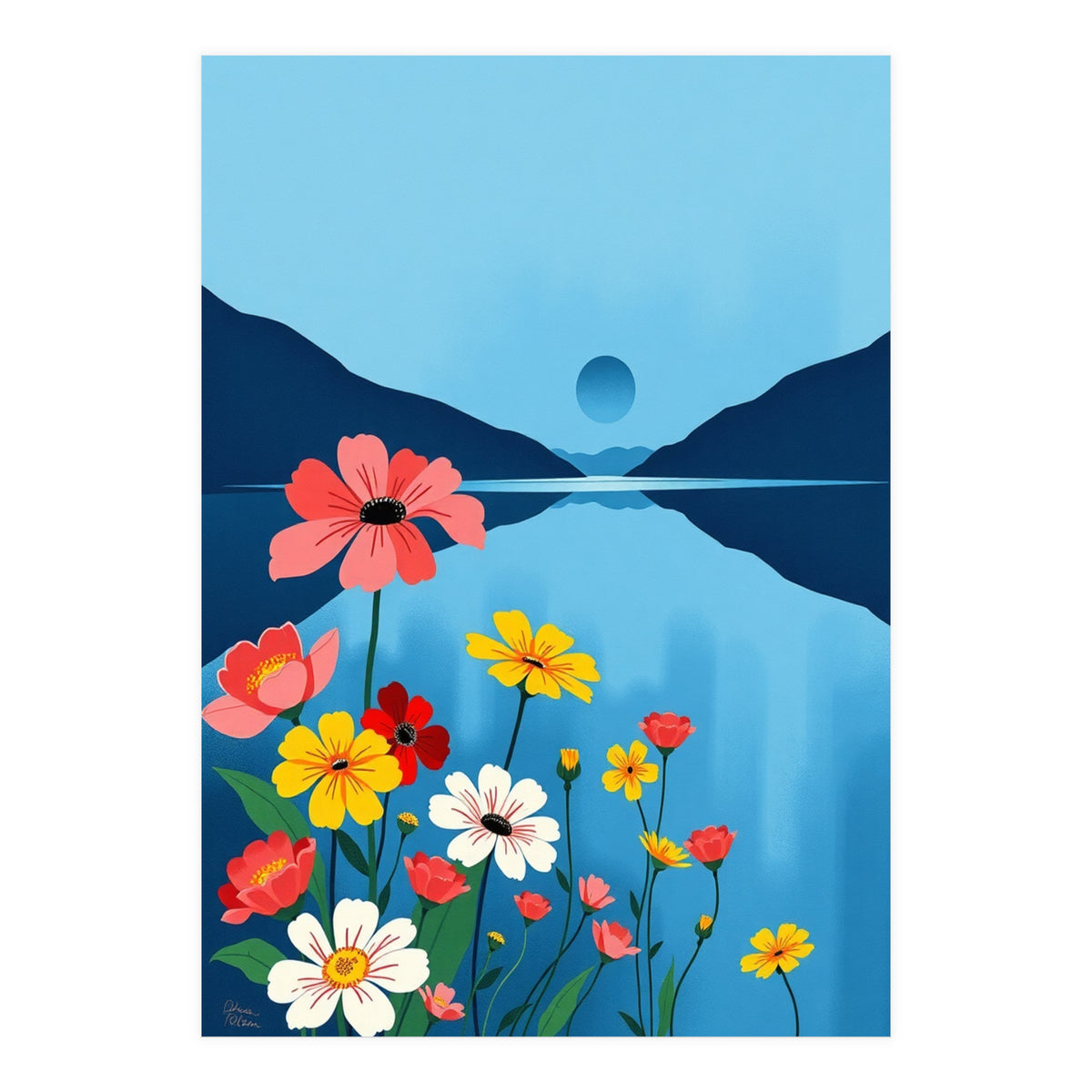 Floral Lake Calm (Print Only)