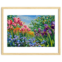 Vibrant Spring Meadow Oil Painting