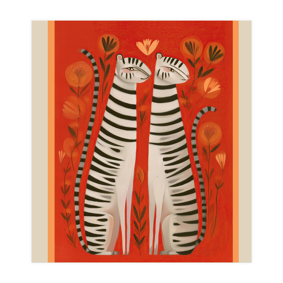 Striped Cat Pair (Print Only)