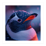 Close Up Penguin With Snowflakes On Head (Print Only) thumbnail