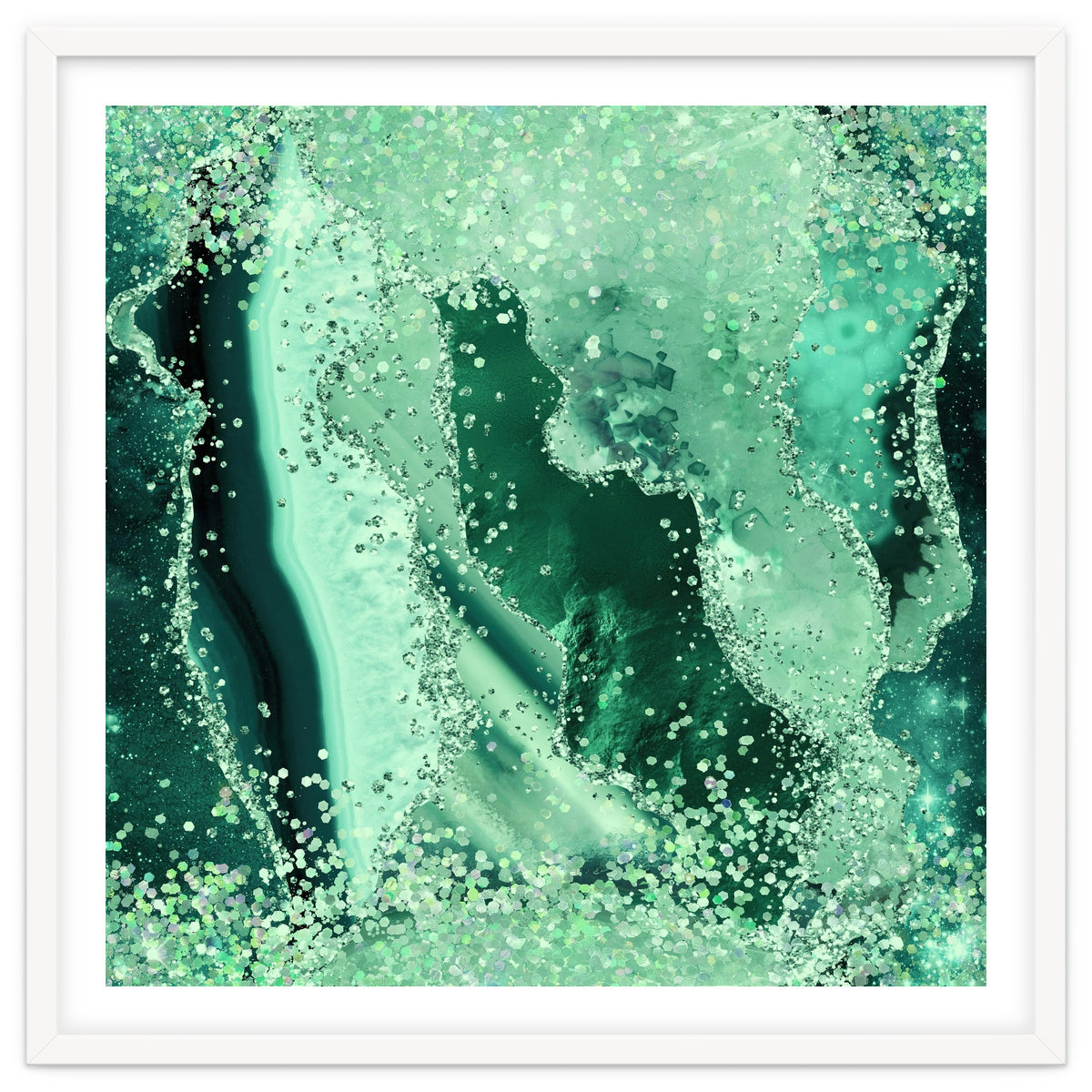 Emerald Glitter Agate Texture 03