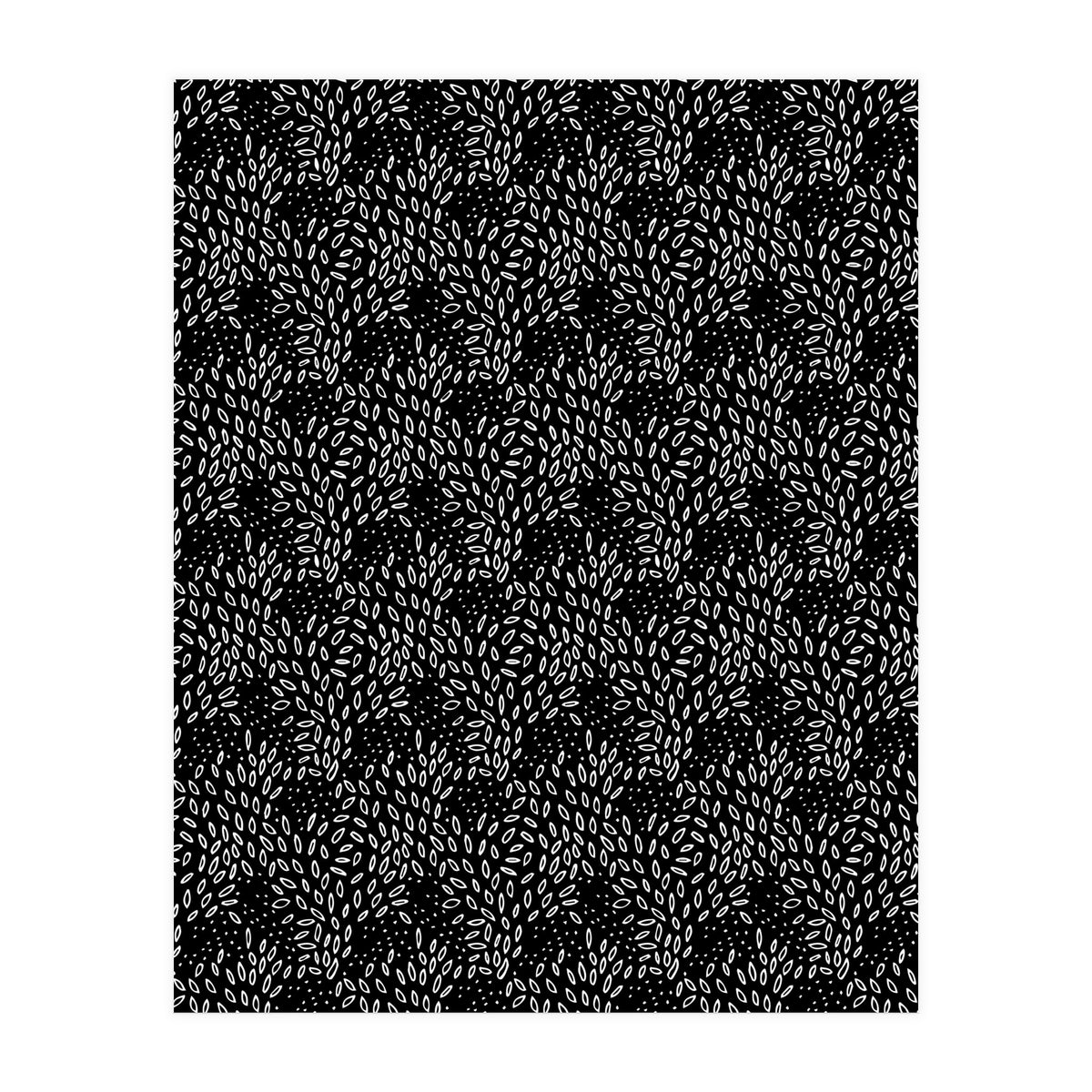 Black Floral Pattern (Print Only)