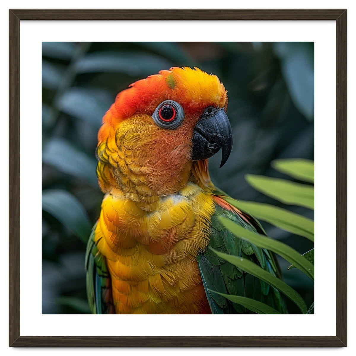 Close Up Of A Colorful Sun Conure Parrot