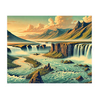 Vintage Iceland, Landscape Poster (Print Only)