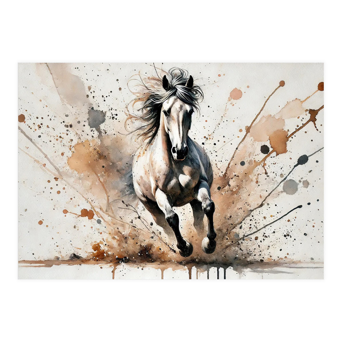 Galloping Horse Front View (Print Only)