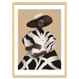 Woman In Stripes Holding A White Rabbit thumbnail