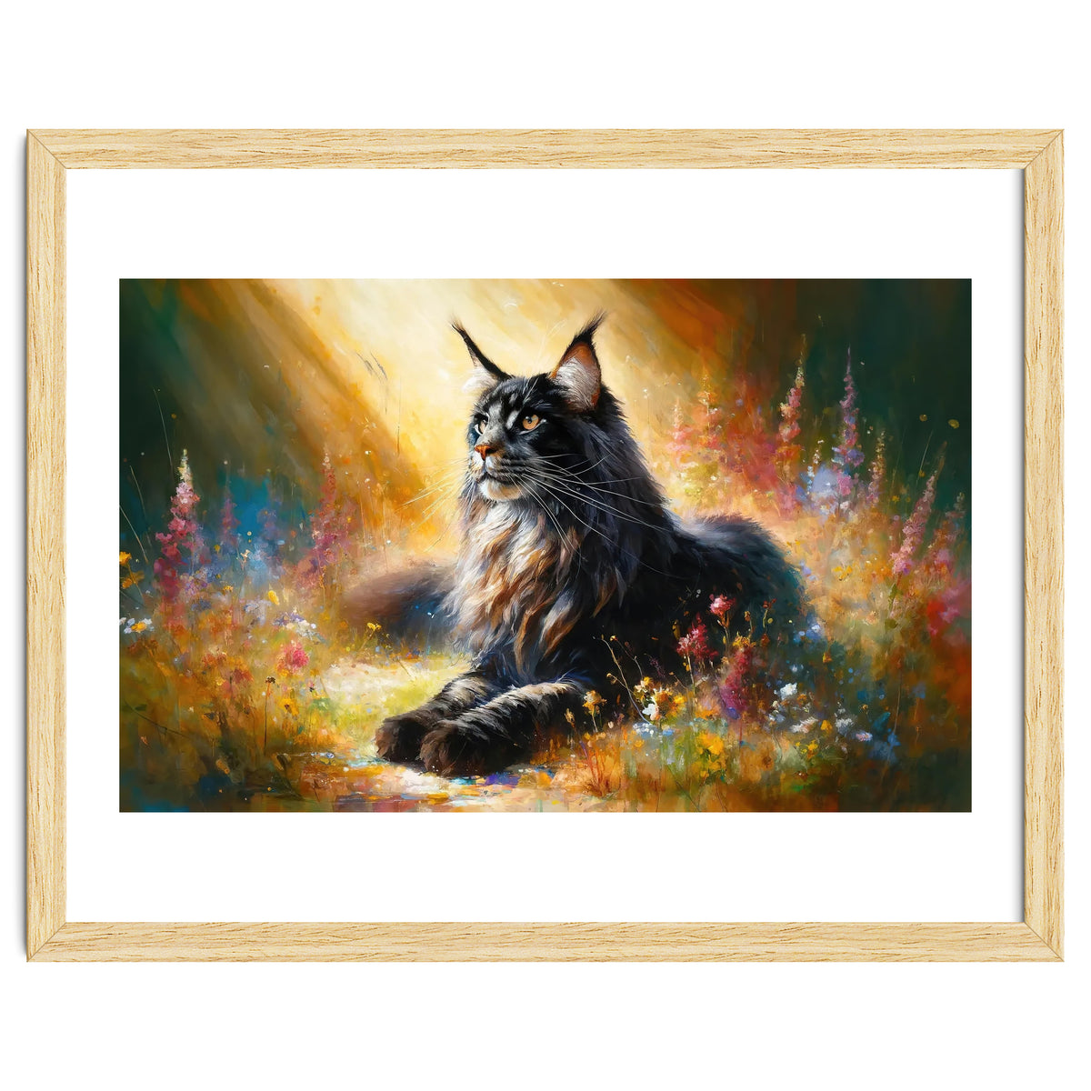 Majestic Lynx In Blooming Meadow