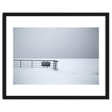 No lifeguards on the sign board in the winter snow beach thumbnail