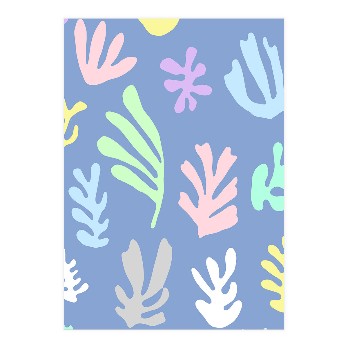 Matisse Colorful Leaves Blue (Print Only)