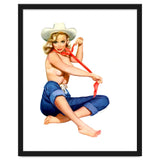Pinup Texas Girl With White Cowboy Hat thumbnail