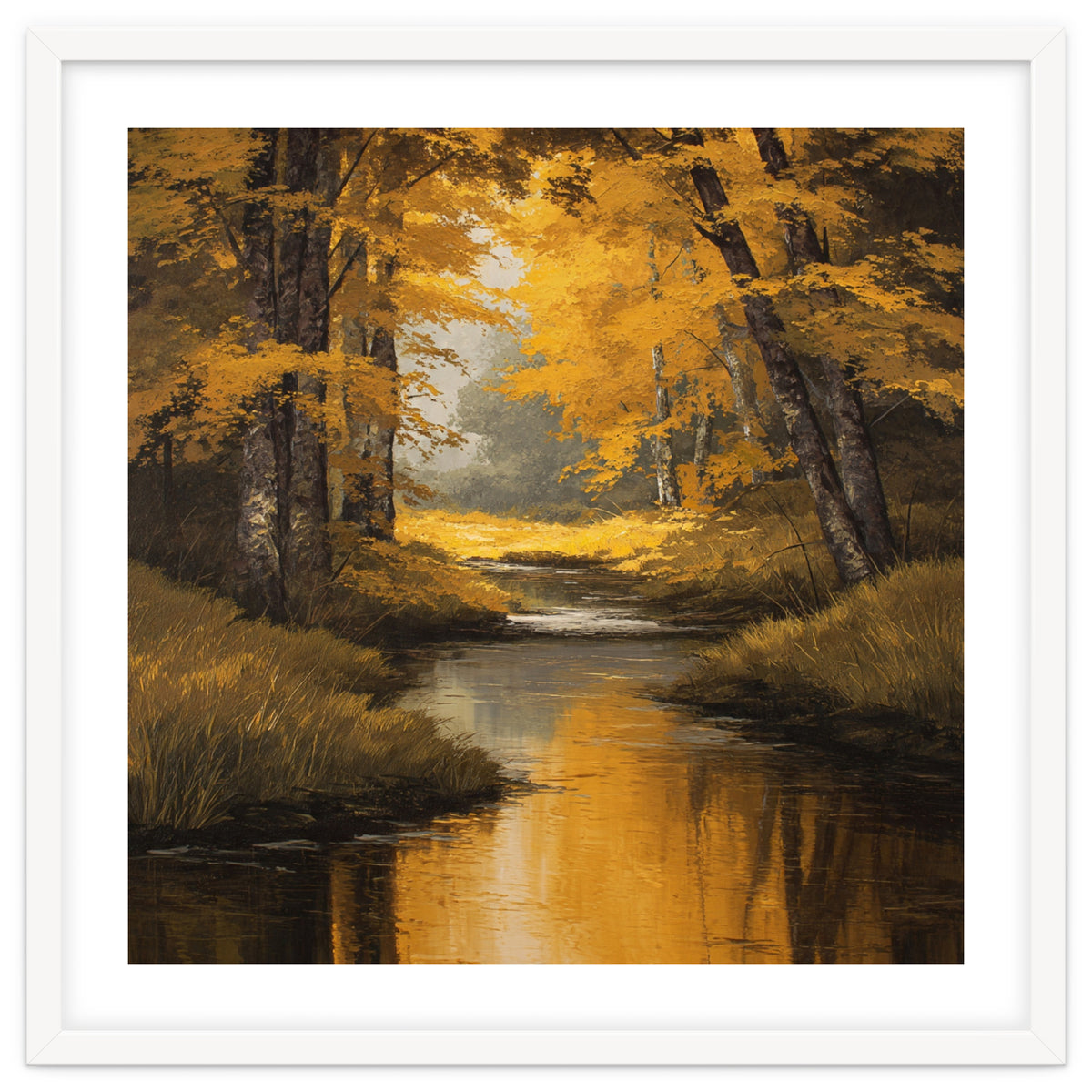 Golden Autumn Forest River