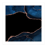 Navy & Rose Gold Agate Texture 04 (Print Only)