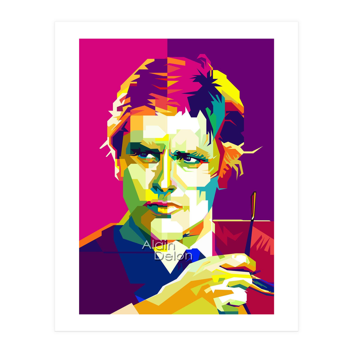 Alain Delon Retro Art WPAP (Print Only)