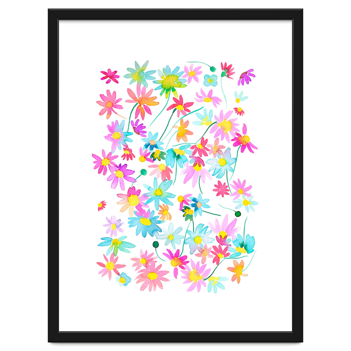 Daisies Spring Floral Pastel Watercolor