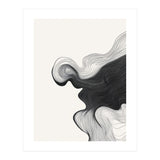 Abstract Black And White Wavy Lines Flowing Organic Shape (Print Only) thumbnail