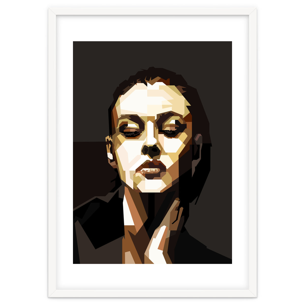 Monica Bellucci Hollywood Actress Retro Style Geometric Illustration
