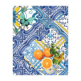 Mediterranean blue tiles, butterflies and citrus fruit (Print Only) thumbnail