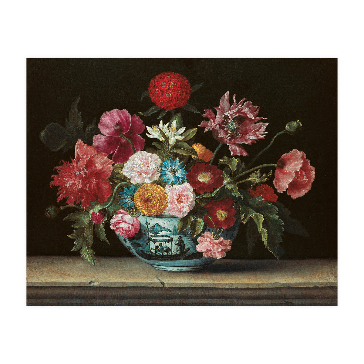 Jacques Linard (París (?), c. 1600-Paris, 1645). Chinese Bowl with Flowers (1640). Oil on canvas.... (Print Only)