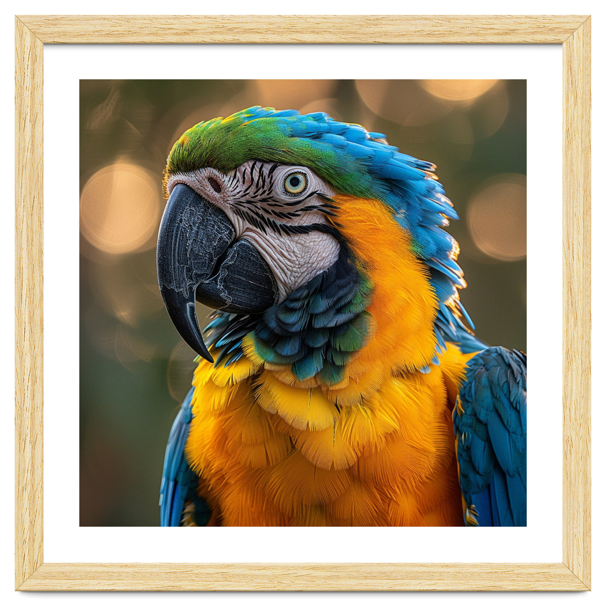 Blue And Gold Macaw Portrait Close Up