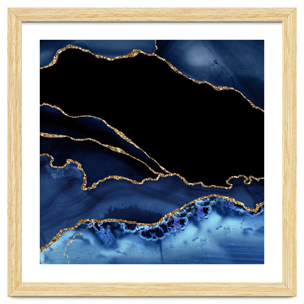 Navy & Gold Agate Texture 14