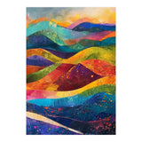 Vibrant Abstract Patchwork Landscape Art (Print Only) thumbnail