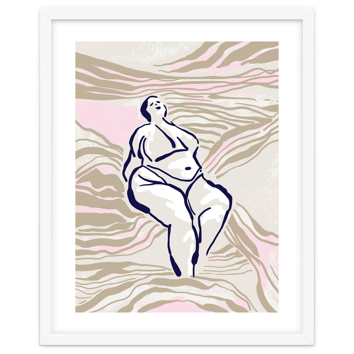 Follow the lines Serene woman in the water