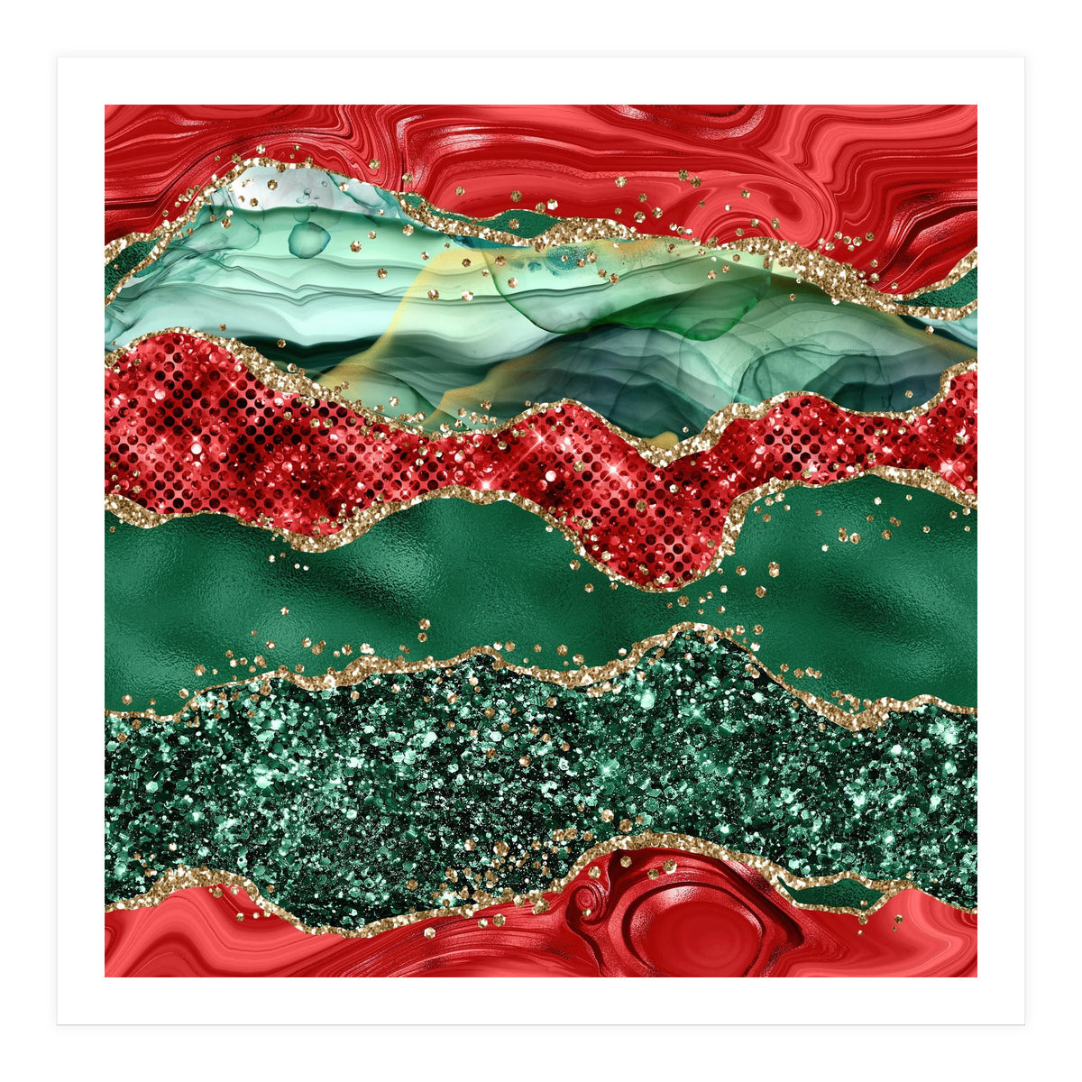 Christmas Glitter Agate Texture 05 (Print Only)