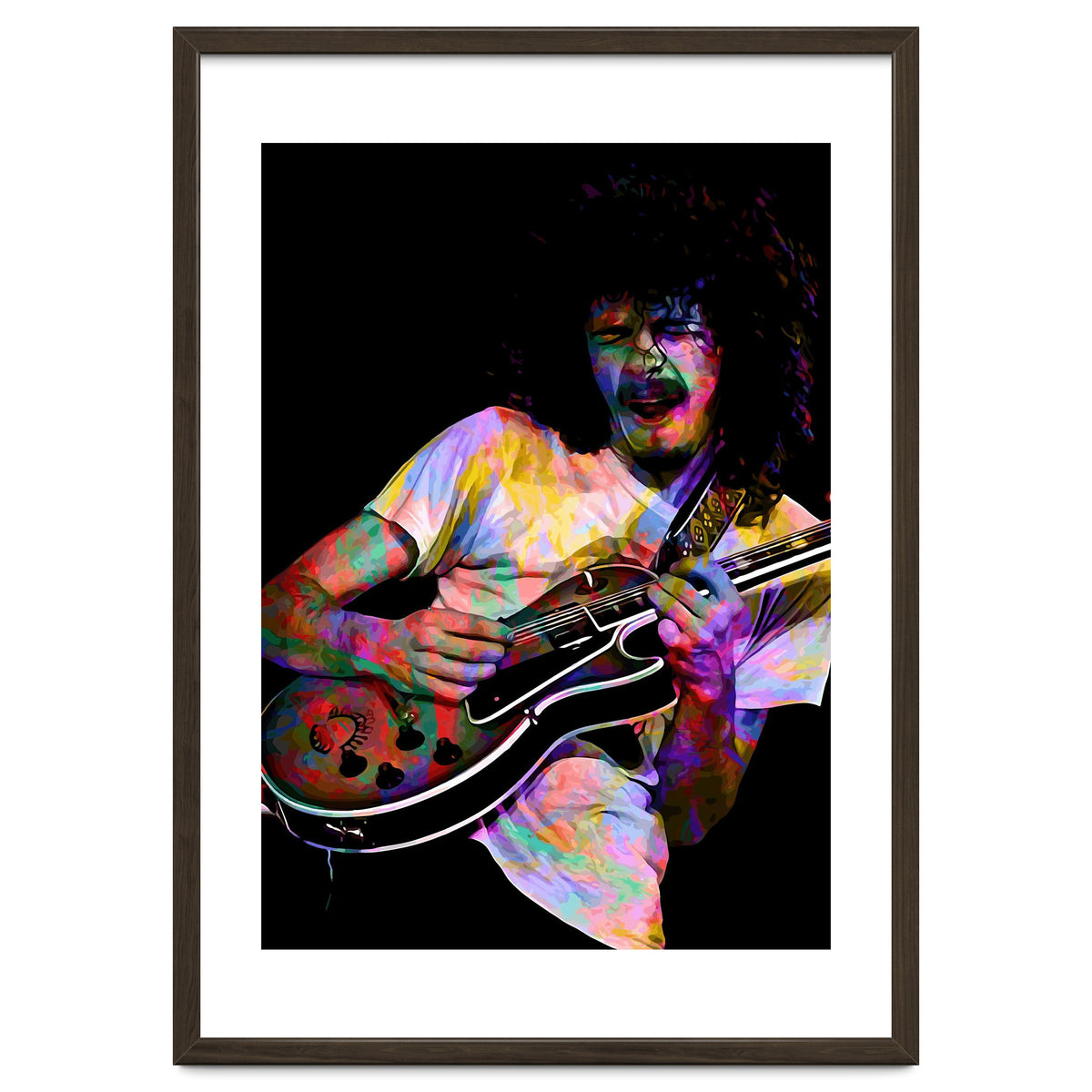 Carlos Santana . American Rock Guitarist Legend Colorful
