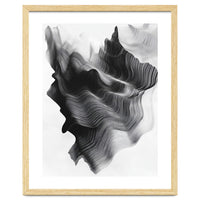 Abstract Black And White Wavy Lines Forming Organic Shapes