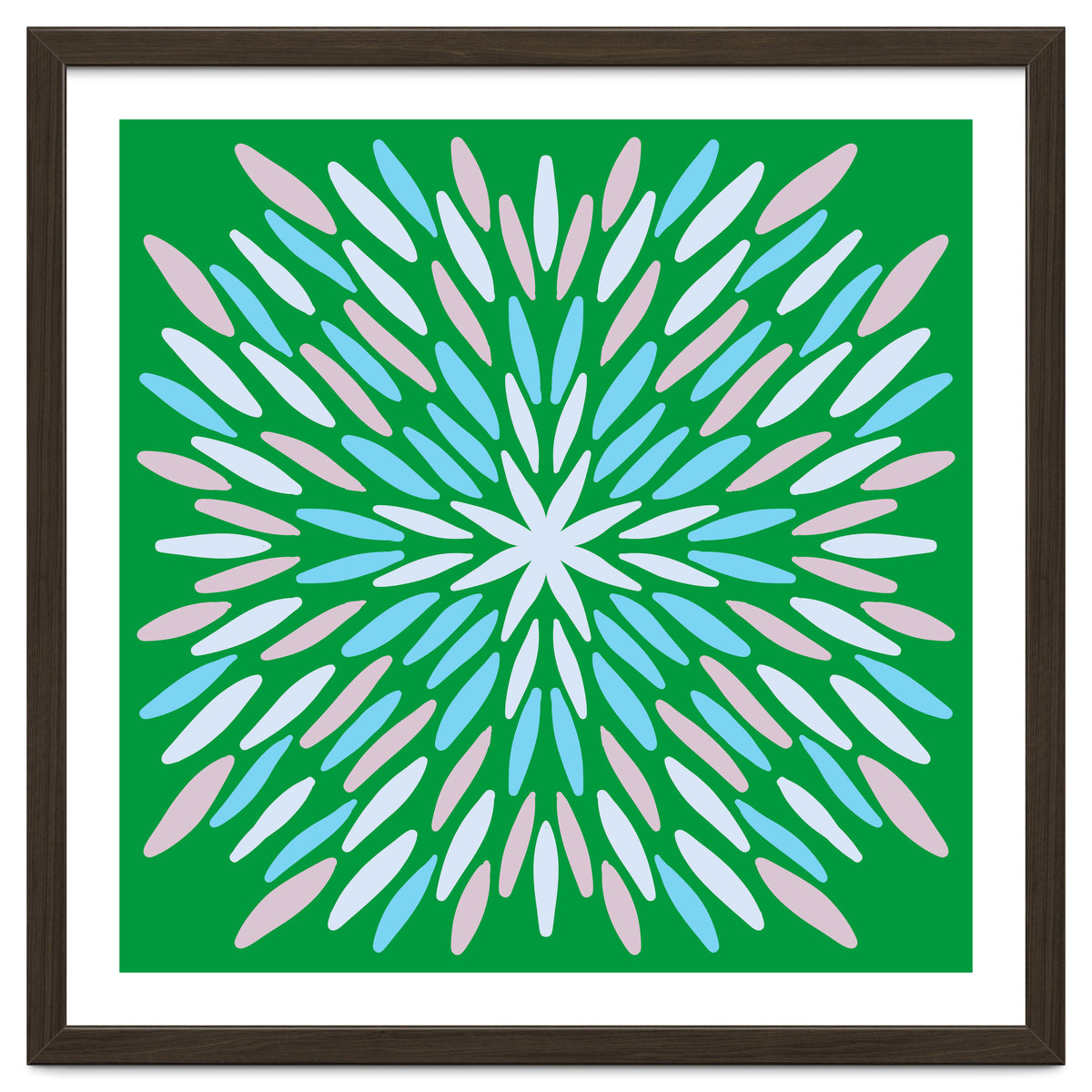 Petal Burst - green, blue, beige
