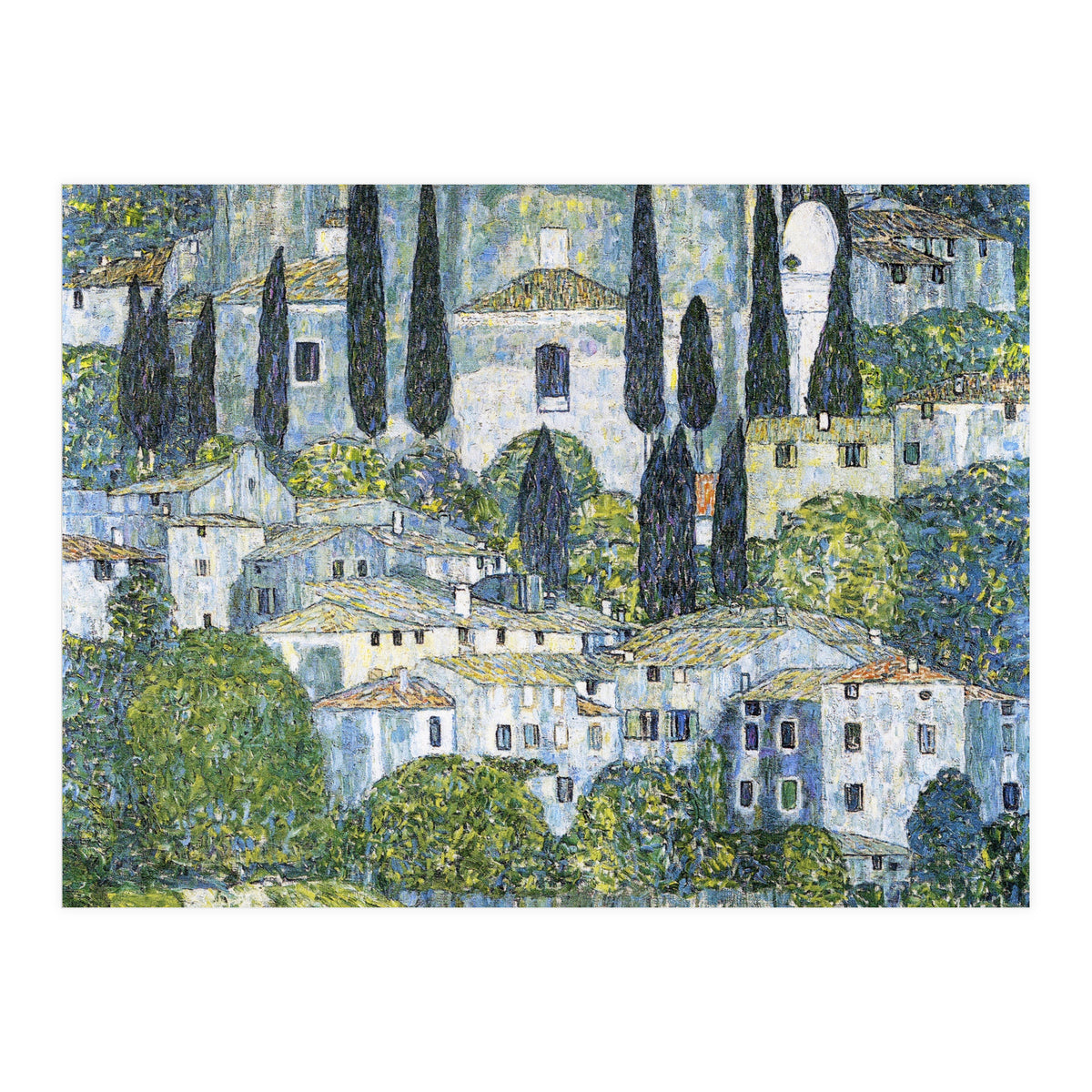 Gustav Klimt – Kirche in Cassone (1913) | Vibrant Landscape Masterpiece Art Print (Print Only)