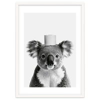 Koala, Toilet Paper Crown, Cute Animal Bathroom Art