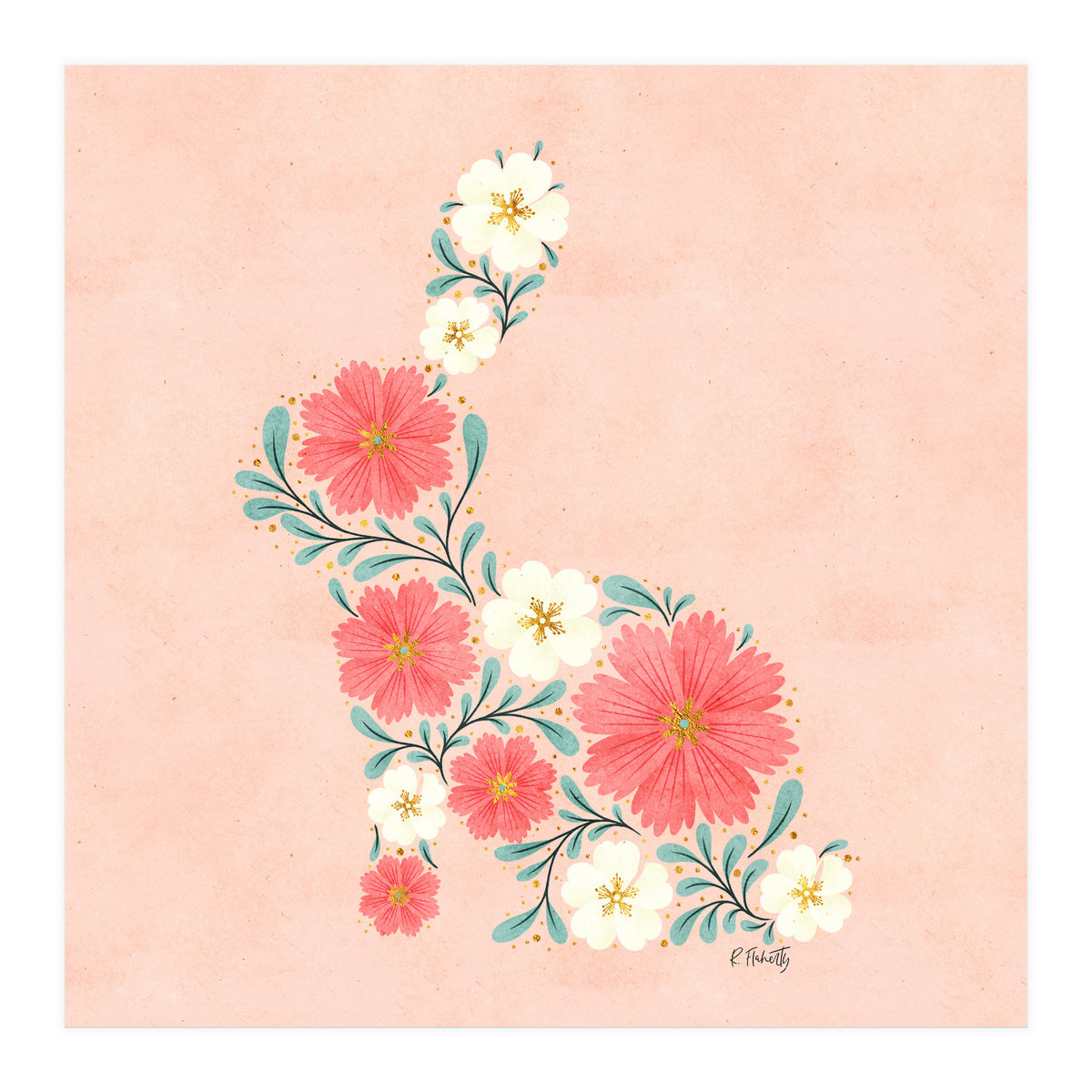 Flower Filled Rabbit (Print Only)