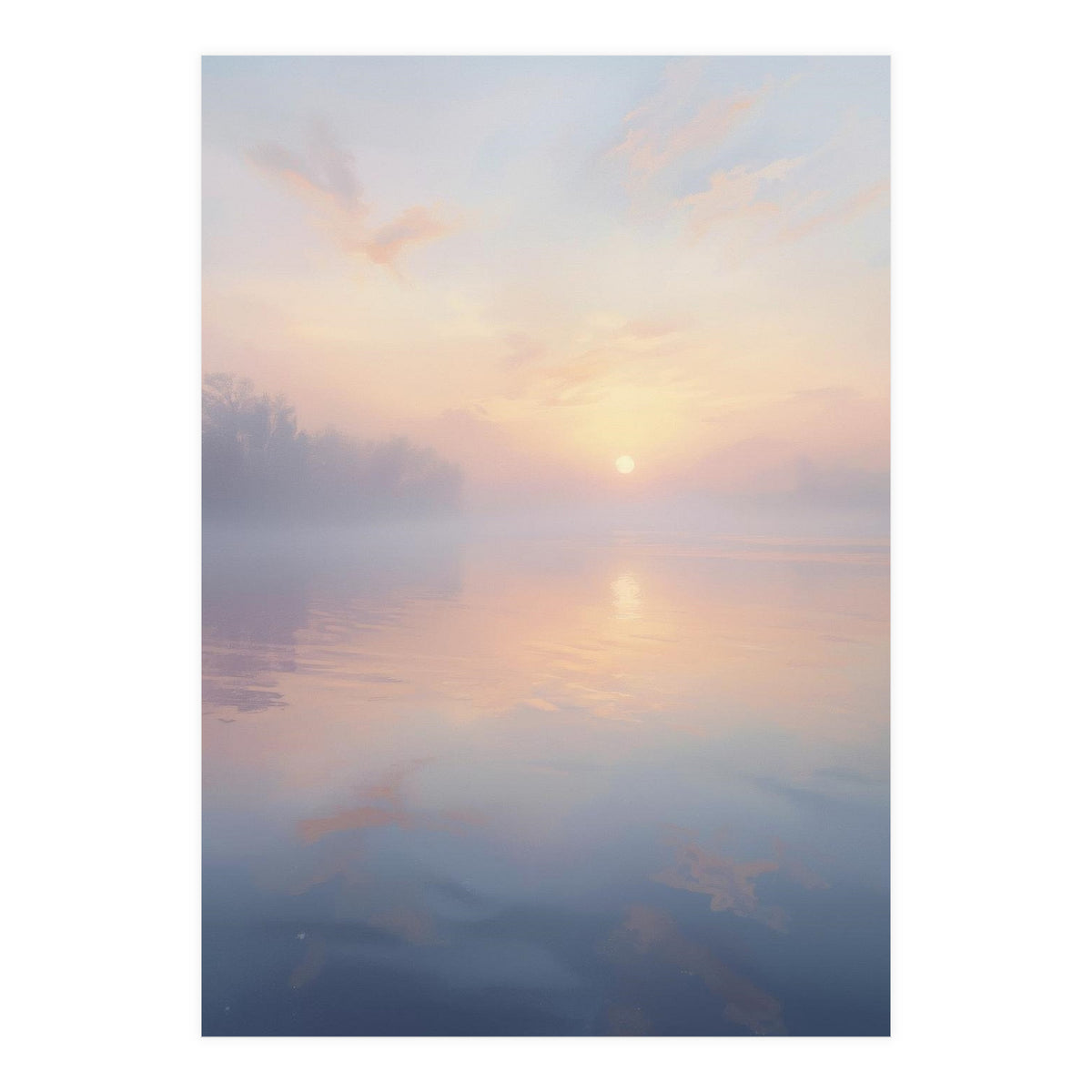 Ethereal Autumn Forest with Misty Sunlight Beams (Print Only)