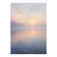 Ethereal Autumn Forest with Misty Sunlight Beams (Print Only)