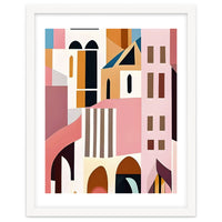 Moroccan City, Pastel Architecture Cityscape Buildings, Travel Eclectic Modern Bohemian Houses