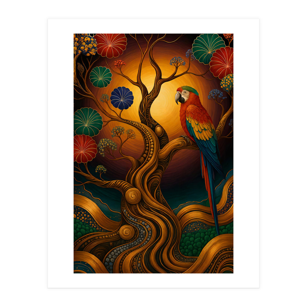 Parrot in Retro Contemporary Aesthetics (Print Only)