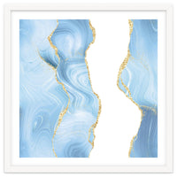 Blue & Gold Glitter Agate Texture 07