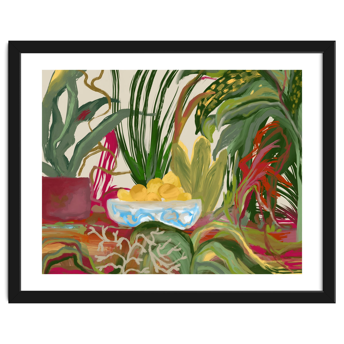 Tropical Table of Lemons still life expressionism oil