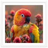 Close Up Of A Sun Conure Parrot With Bright Feathers thumbnail