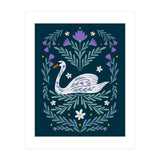 Swan Purple And Teal (Print Only) thumbnail