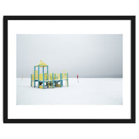 Playground in the winter seascape