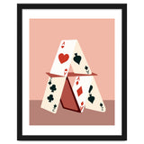 A House Made Of Cards, Relationship Concept Painting, Illustration Playing Cards, Spade Heart Eclectic Bohemian Contemporary thumbnail