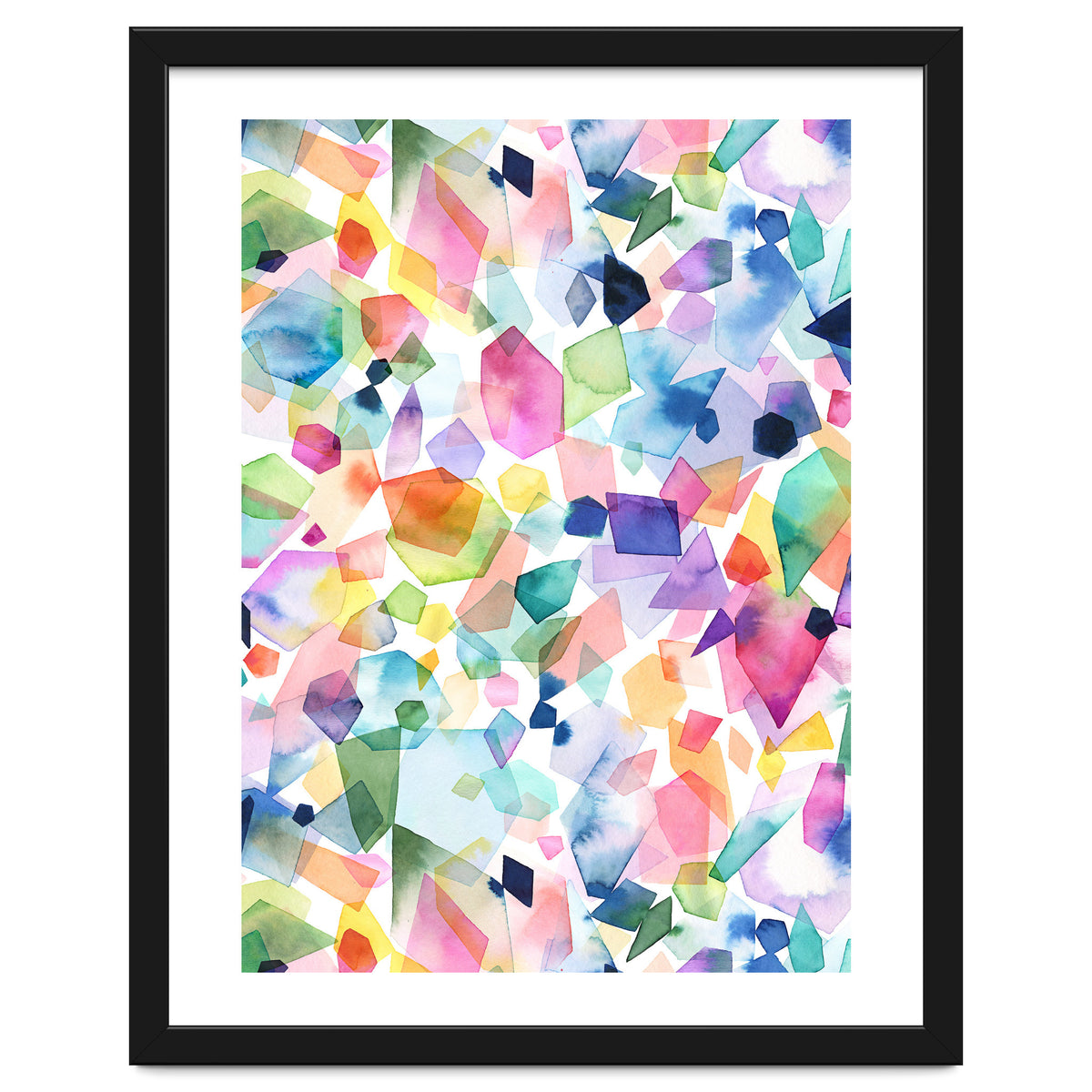 Colorful Watercolor Crystals and Gems