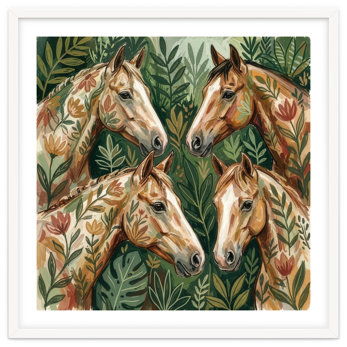 Majestic Floral Horses