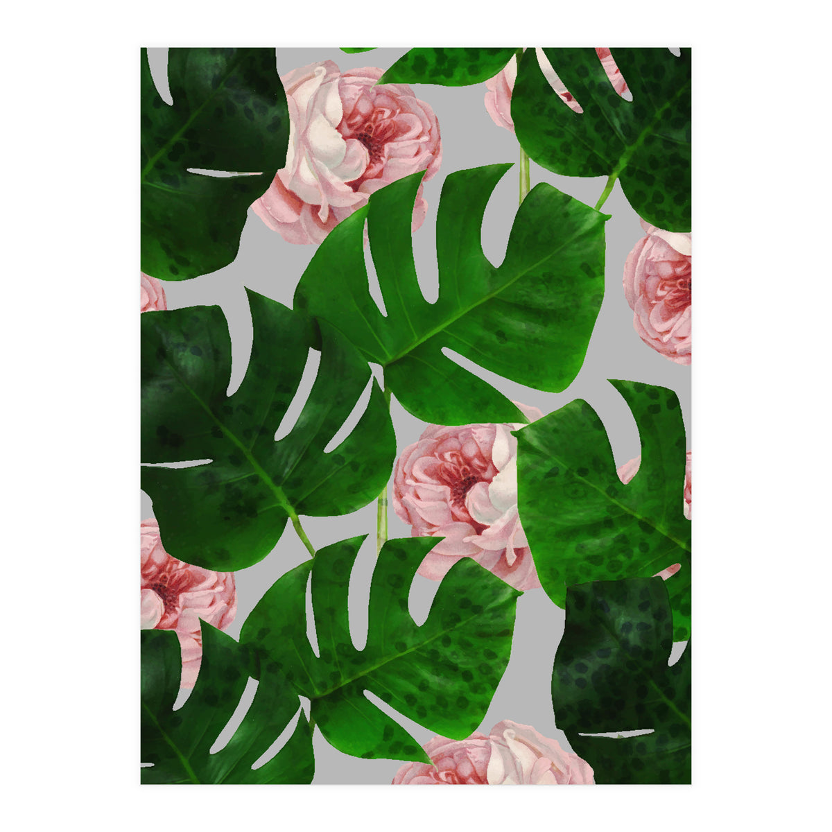 Monstera & Rose Pattern (Print Only)