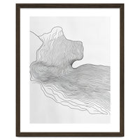Abstract Black And White Organic Flowing Lines Pattern