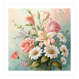 Elegant Pastel Floral Bouquet Illustration (Print Only) thumbnail