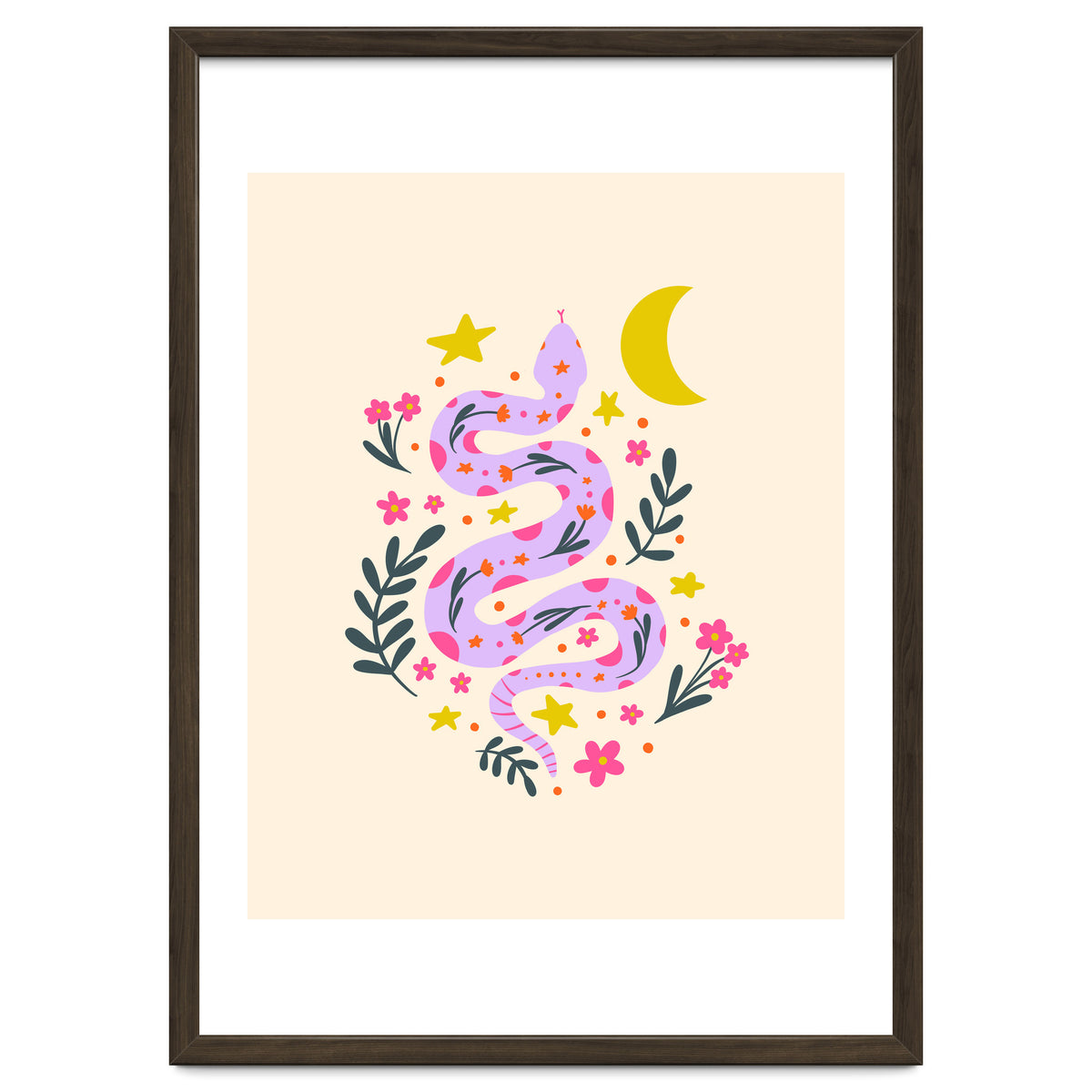 Lunar Snake  - lavander and cream